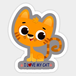 i love my cat Sticker